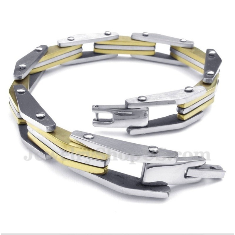 Heren Titanium Gouden Armband