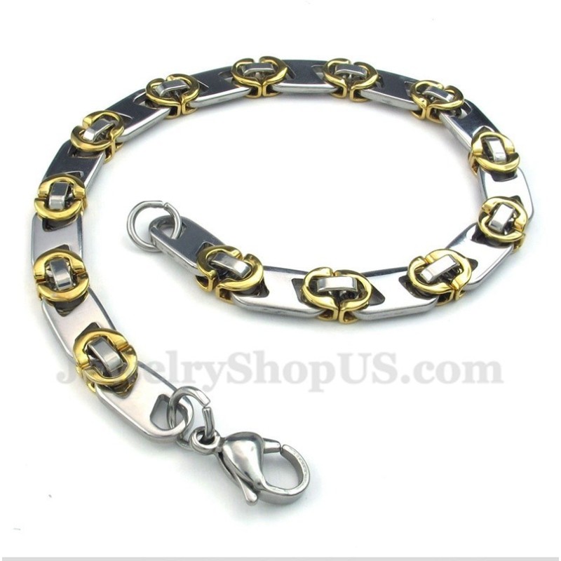 Heren Titanium Gouden Halve Maan Armband Heren Titanium Gouden Halve Maan Armband