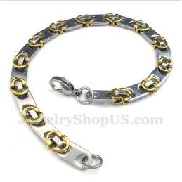 Heren Titanium Gouden Halve Maan Armband