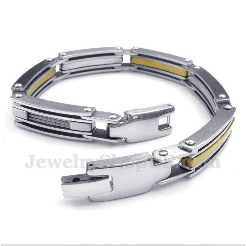 Heren Titanium Gouden Armband Heren Titanium Gouden Armband