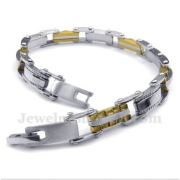 Heren Titanium Gouden Gekartelde Armband