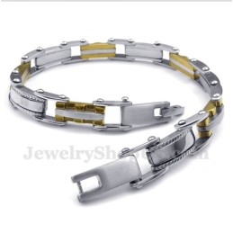 Heren Titanium Gouden Gekartelde Armband