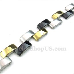 Heren Titanium Goud Zwarte Armband