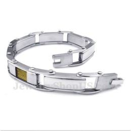 Heren Titanium Gouden Kabelarmband