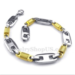 Heren Titanium Gouden Cilinder Armband