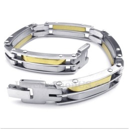 Heren Titanium Gouden Kabelarmband