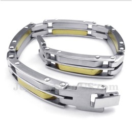 Heren Titanium Gouden Kabelarmband