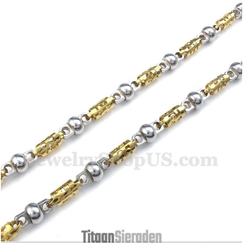 Titanium Gouden Holle Ketting Voor Heren Titanium Gouden Holle Ketting Voor Heren