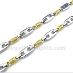 Heren Titanium Gouden Cilinder Ketting