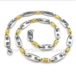 Heren Titanium Gouden Cilinder Ketting
