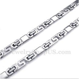 Heren Titanium Griekse Meanderpatroon Ketting