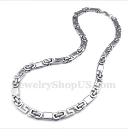 Heren Titanium Griekse Meanderpatroon Ketting