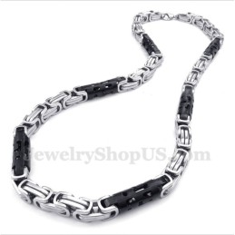 Heren Titanium Zwarte Cilinder Ketting