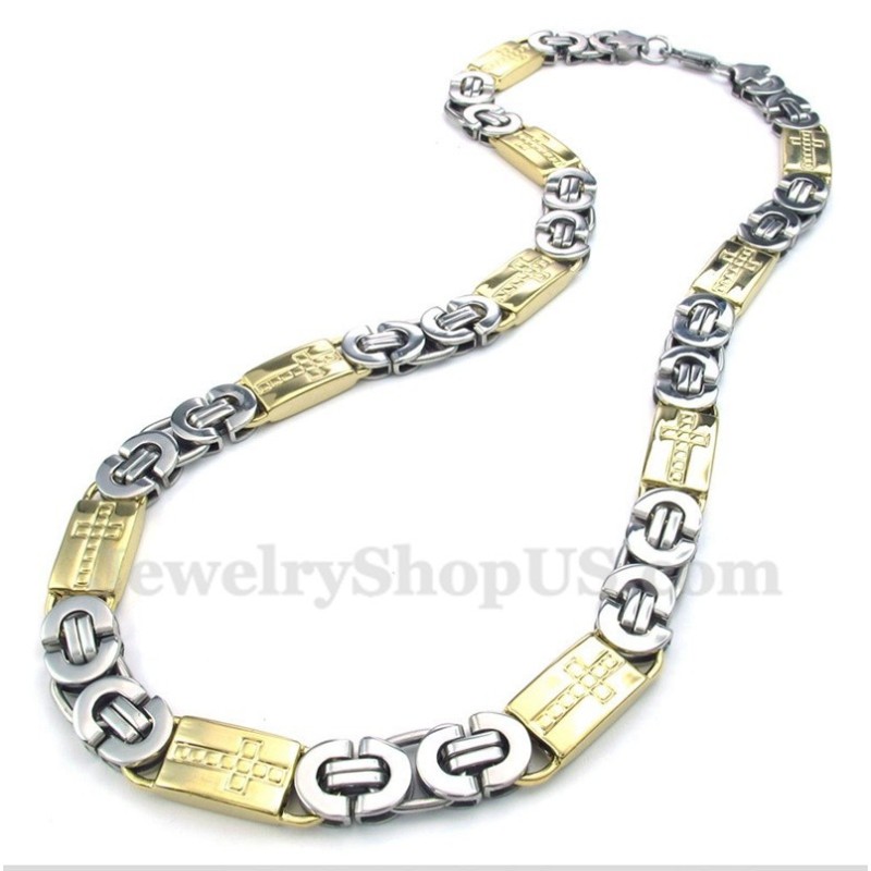Titanium Gouden Kruisketting Voor Heren Titanium Gouden Kruisketting Voor Heren