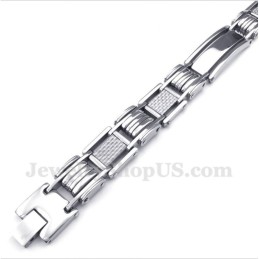 Heren Titanium Witte Koolstofvezel Armband