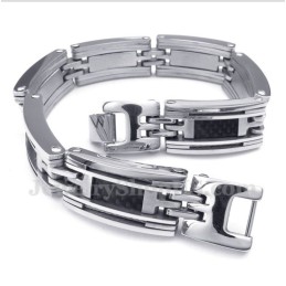 Heren Titanium Koolstofvezel Kabelarmband