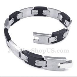 Heren Titanium Zwarte Armband