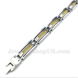 Heren Titanium Gouden Kabelarmband