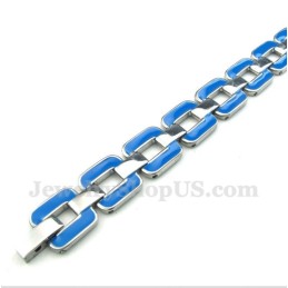 Heren Titanium Blauwe Armband
