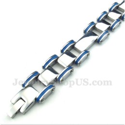 Heren Titanium Blauwe Rubberen Armband