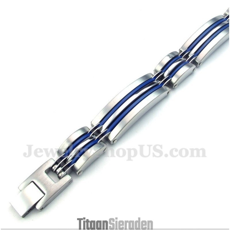 Heren Titanium Blauwe Armband Heren Titanium Blauwe Armband