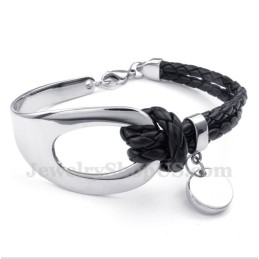Heren Titanium Leren Armband