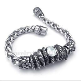 Heren Titanium Gegoten Witte Diamanten Armband