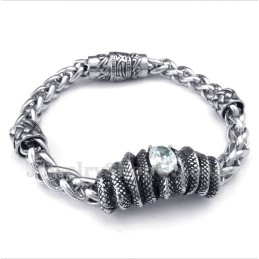 Heren Titanium Gegoten Witte Diamanten Armband