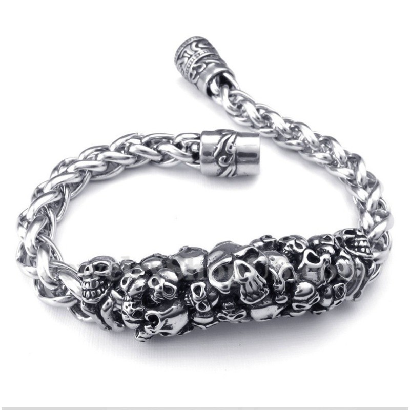 Heren Titanium Gegoten Schedelarmband