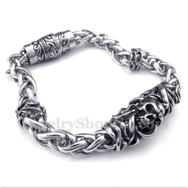Heren Titanium Gegoten Schedelarmband Heren Titanium Gegoten Schedelarmband
