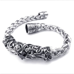 Heren Titanium Gegoten Zwarte Diamanten Armband