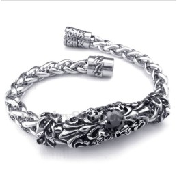 Heren Titanium Gegoten Zwarte Diamanten Armband