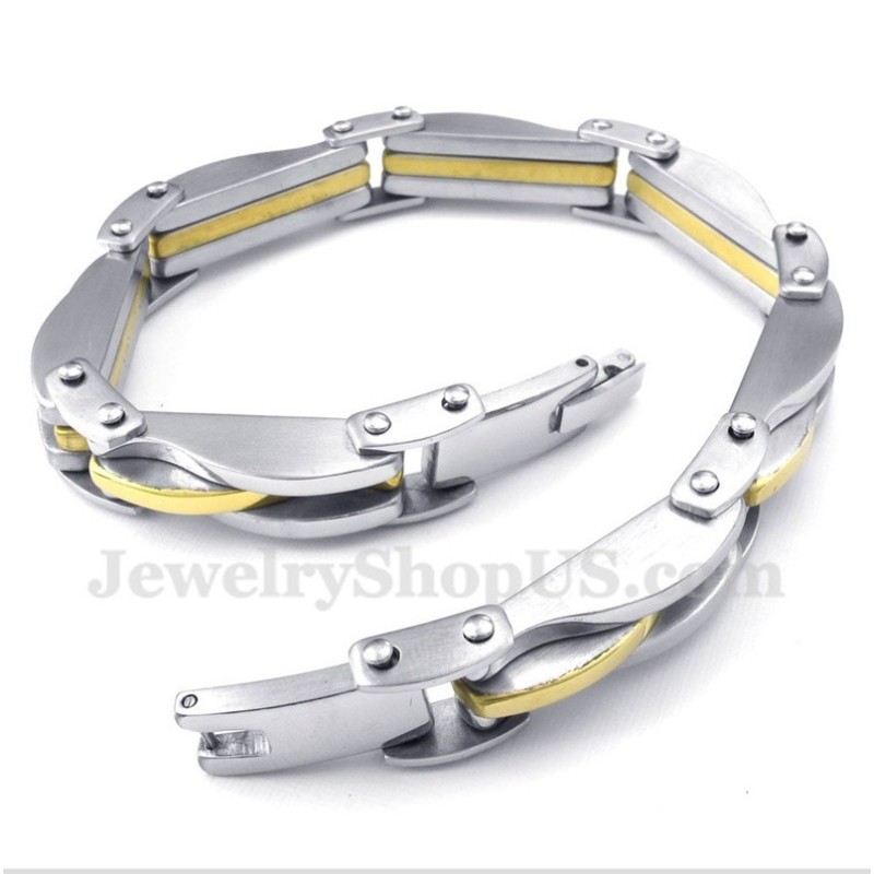 Titanium Gouden Golfarmband Voor Heren Titanium Gouden Golfarmband Voor Heren