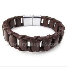 Heren Titanium Leren Armband