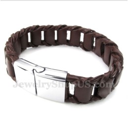Heren Titanium Leren Armband