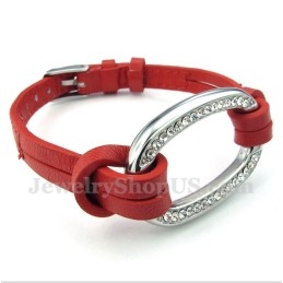 Heren Titanium Leren Armband