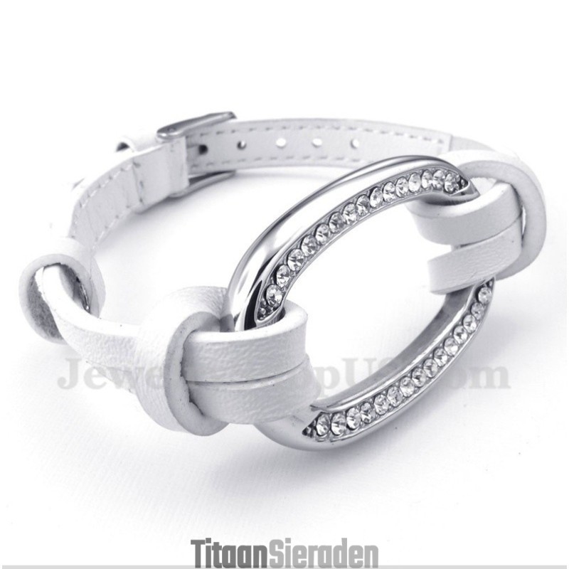Heren Titanium Leren Armband Heren Titanium Leren Armband