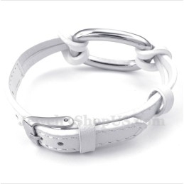 Heren Titanium Leren Armband