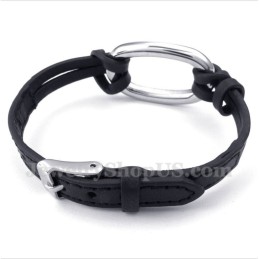 Heren Titanium Leren Armband