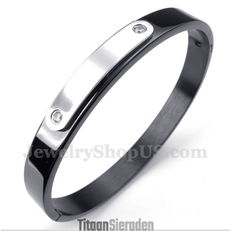 Heren Titanium Zwarte Armband Heren Titanium Zwarte Armband