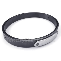 Heren Titanium Zwarte Armband
