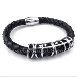 Heren Titanium Leren Armband