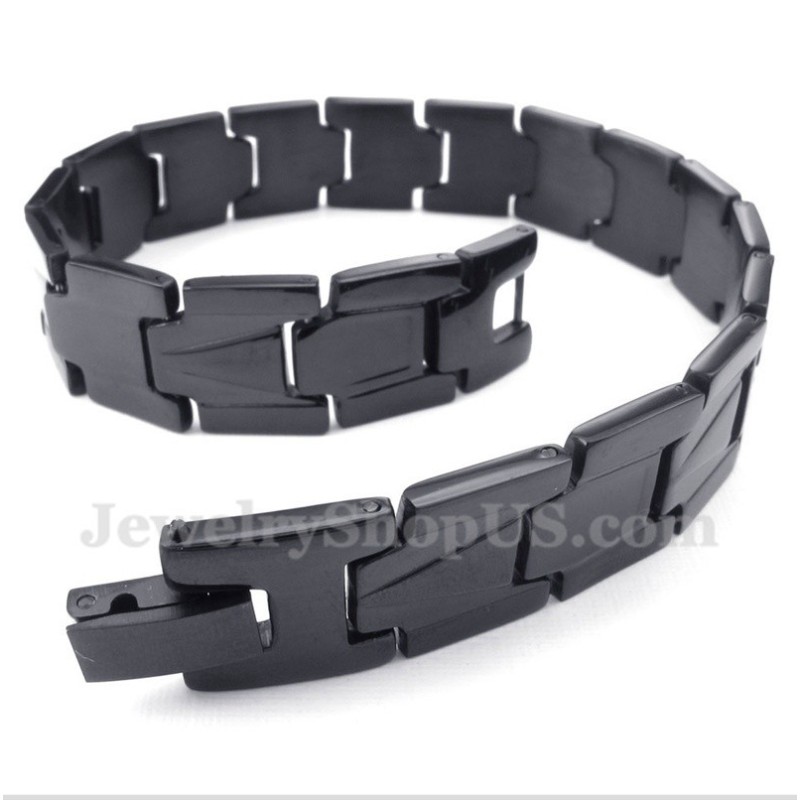 Zwarte Titanium Herenarmband Zwarte Titanium Herenarmband