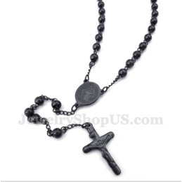 Titanium Zwarte Jezus Ketting Voor Heren