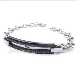 Heren Titanium Zwarte Armband Voor Koppels