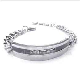 Heren Titanium Zwarte Kristallen Heren Koppel Armband