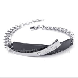 Heren Titanium Zwarte Heren Koppel Armband