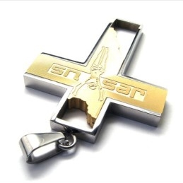Jezus Kruis Titanium Hanger (Goud)