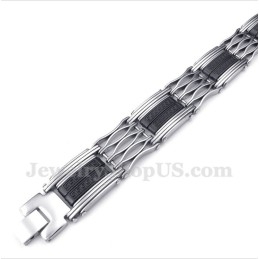 Heren Titanium Griekse Meanderpatroon Armband