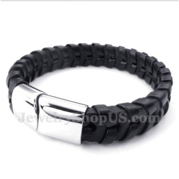 Heren Leren Titanium Armband